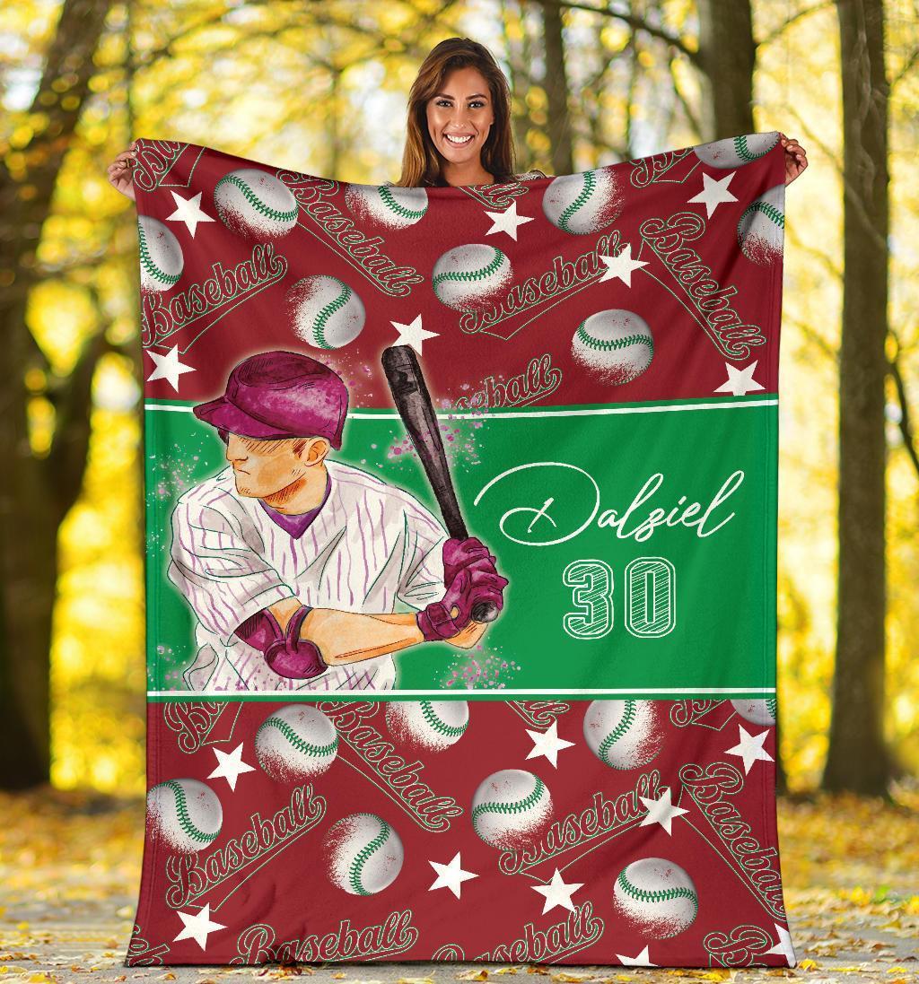 litzzy Personalized Baseball Balls Fleece Blanket - Lath2611202 Quilt Blanket   