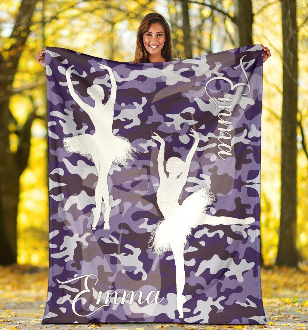 litzzy Personalized Ballet Fleece Blanket - Latg2311201 Quilt Blanket PURPLE 50 x 60 