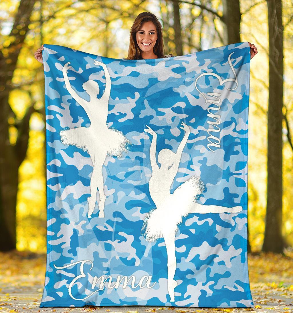 litzzy Personalized Ballet Fleece Blanket - Latg2311201 Quilt Blanket LIGHT BLUE 50 x 60 