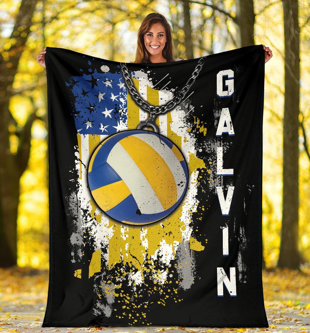 litzzy Personalized Sport Us Flag Fleece Blanket - Lath1011201 Quilt Blanket   