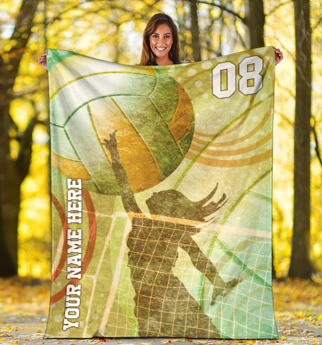 litzzy Personalized Collection Volleyball Girl Fleece Blanket - Tlty0212202 Quilt Blanket   