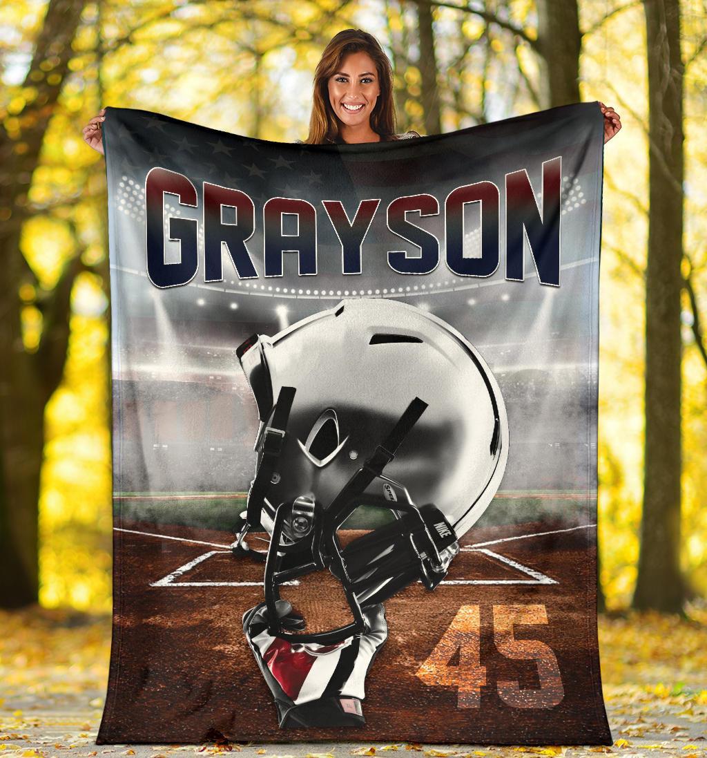 litzzy Personalized Football Fleece Blanket - Latg1611201 Quilt Blanket   