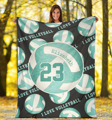litzzy Teal Turquoise - I Love Vlb Collection Fleece Blanket - Ty0611202 Quilt Blanket 50x60  