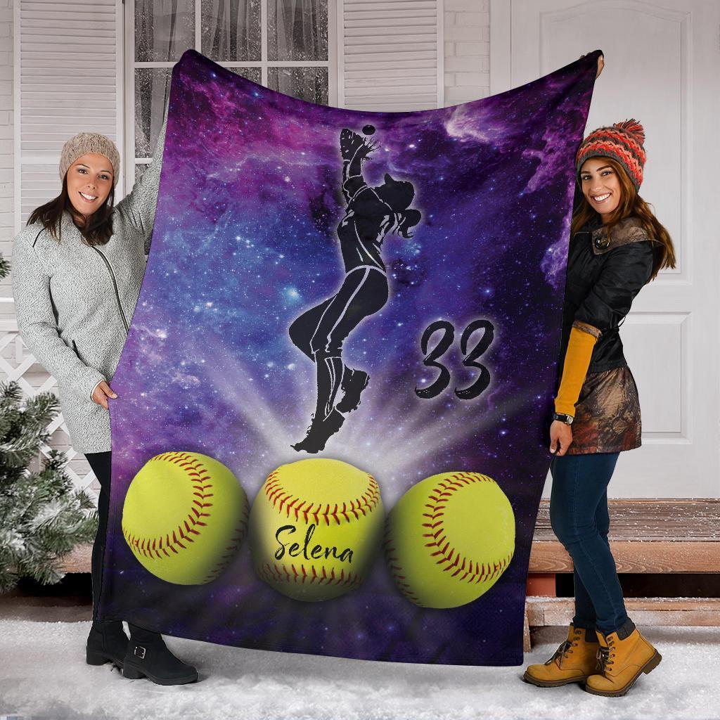 litzzy Personalized Softball Fleece Blanket - Lath2311202Ki Quilt Blanket PITCHER 60 X 80 