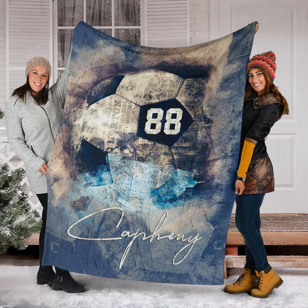 litzzy Personalized Soccer Abstract Fleece Blanket - Tltm3011201 Quilt Blanket   
