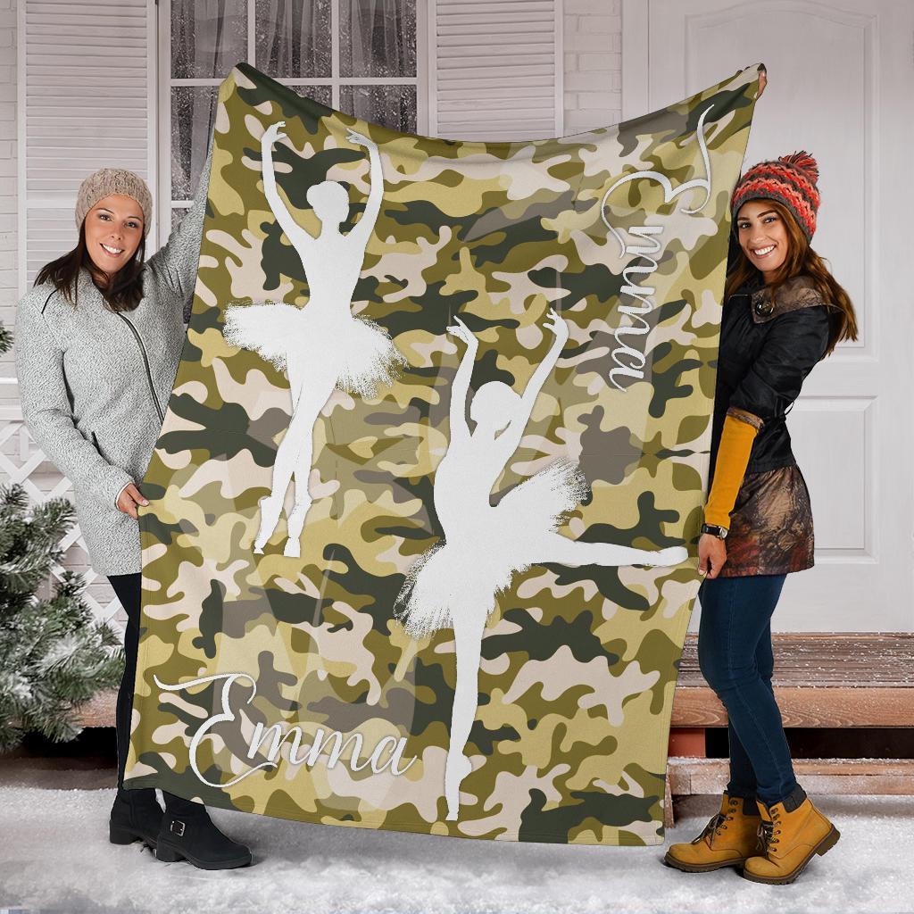 litzzy Personalized Ballet Fleece Blanket - Latg2311201 Quilt Blanket LIGHT CAMO 50 x 60 