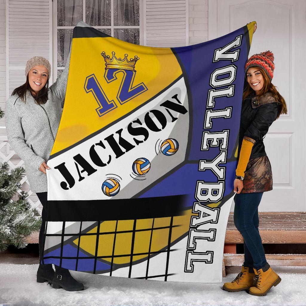 litzzy Personalized Volleyball Fleece Blanket - Laci0112201 Quilt Blanket   