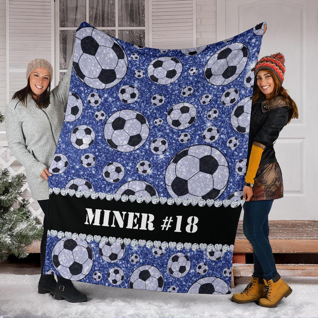 litzzy Personalized Soccer Glitter Fleece Blanket - Tlnh1311203 Quilt Blanket   