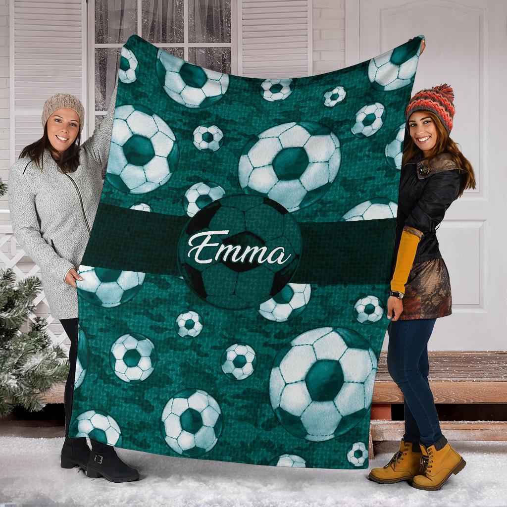 litzzy Personalized Soccer Pattern Texture Fleece Blanket - Nh1411202 Quilt Blanket   