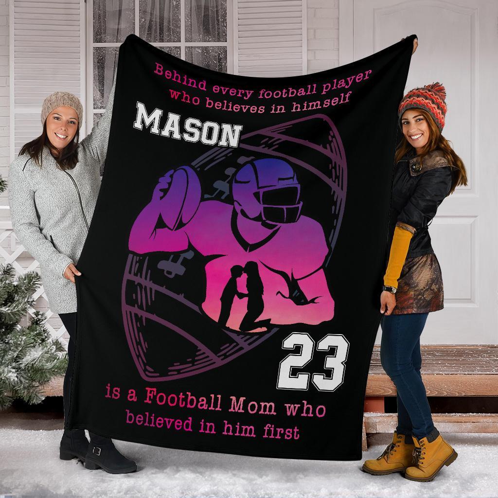 litzzy Personalized Behind Every Football Player Fleece Blanket - Tlty1311202Ki Quilt Blanket   