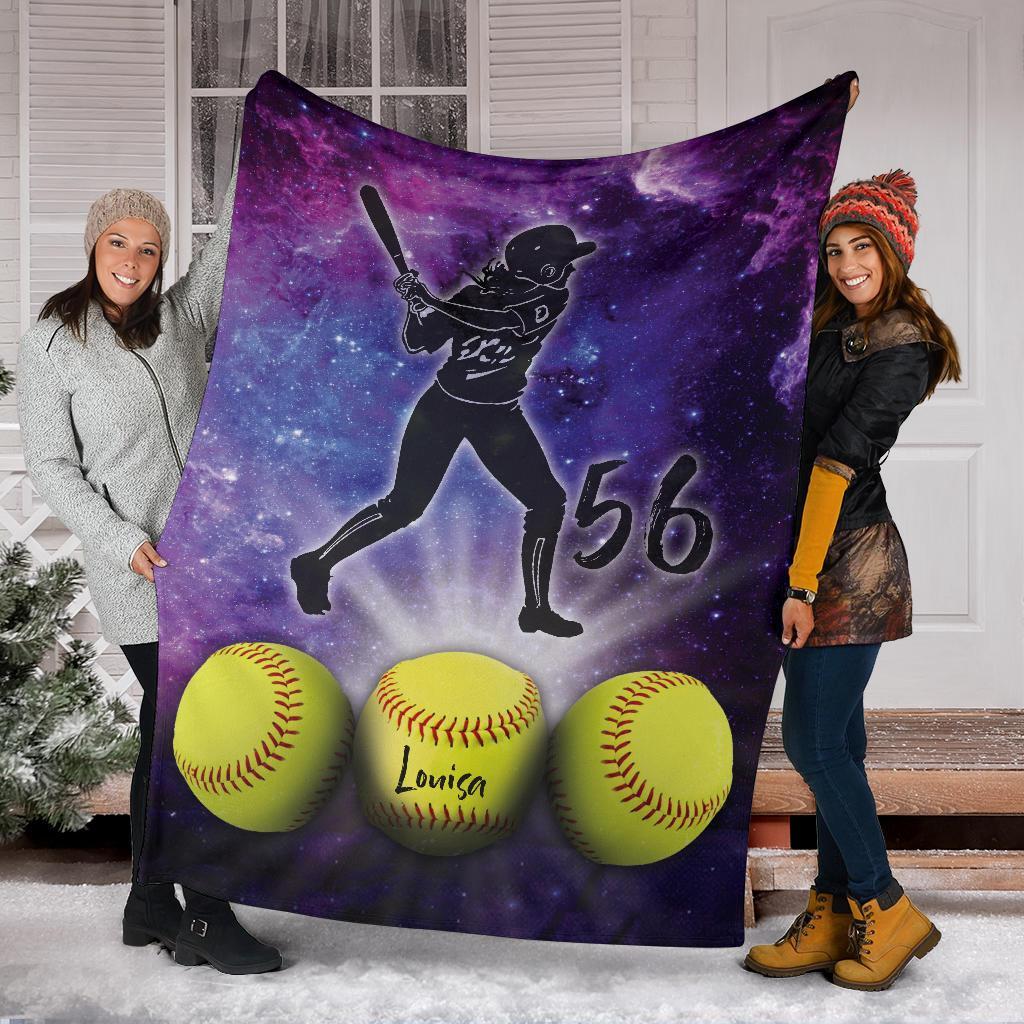 litzzy Personalized Softball Fleece Blanket - Lath2311202Ki Quilt Blanket BATTER 50 X 60 