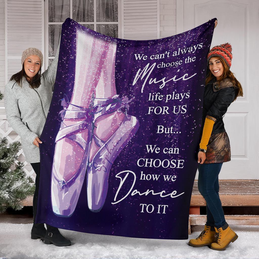 litzzy Personalized Ballet Shoes Fleece Blanket - Tlno1811201 Quilt Blanket   