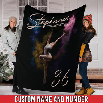 litzzy Personalized Gymnastic Colorful Fleece Blanket - Nh1311202Ki Quilt Blanket 50x60  