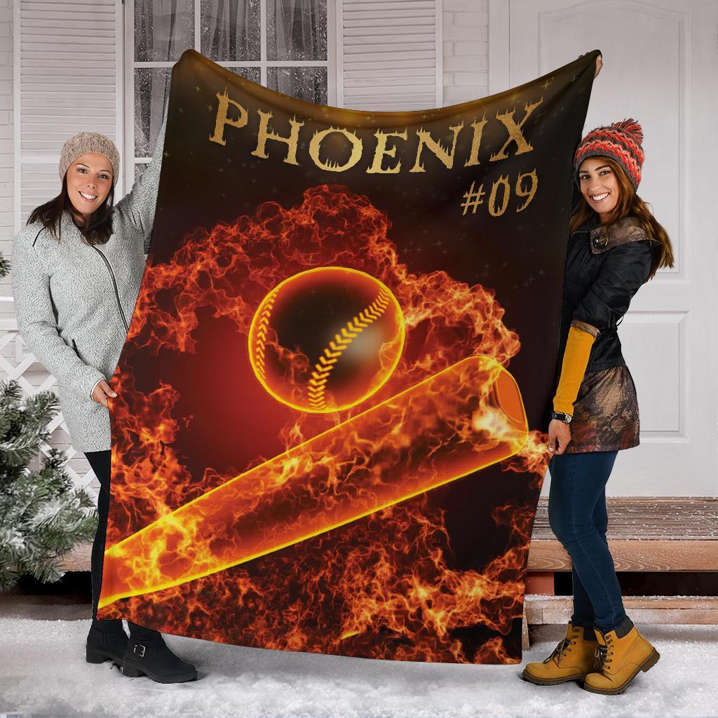 litzzy Personalized Fire Ball Fleece Blanket - Lath2311204 Quilt Blanket   