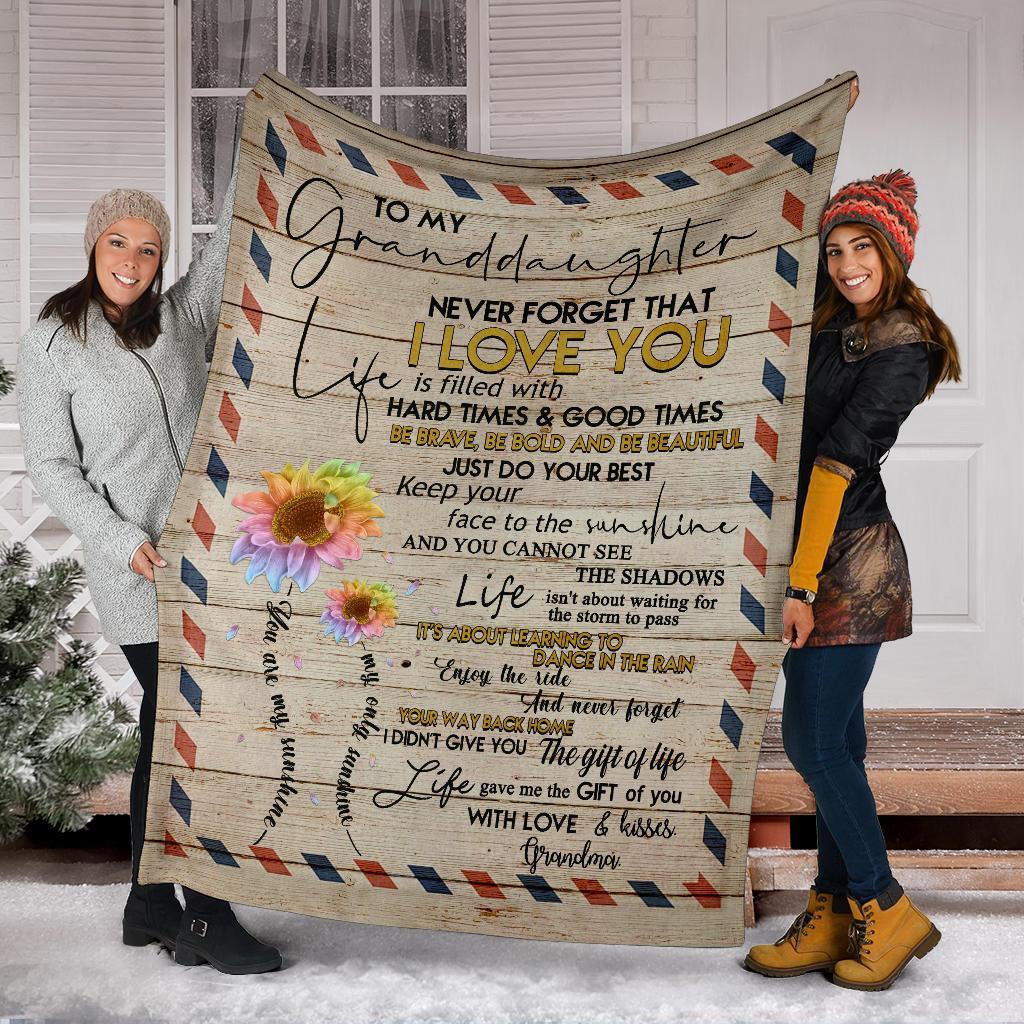 litzzy To My Granddaughter Fleece Blanket Lath0408208 Quilt Blanket   