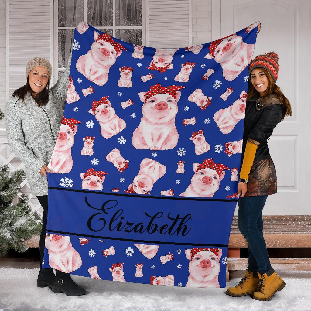 litzzy Personalized Pigs Fleece Blanket - Tlnb1811201 Quilt Blanket   