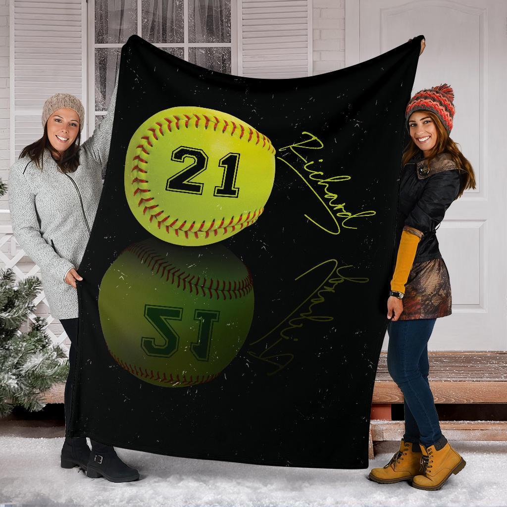 litzzy Personalized Sport Reflection Fleece Blanket - Lath1611201 Quilt Blanket SOFTBALL 50 x 60 
