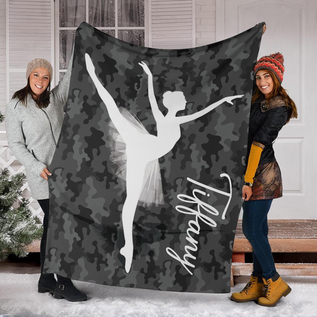 litzzy Personalized Ballet Fleece Blanket Collection - Tlno0711202 Quilt Blanket CAMO 50 x 60 