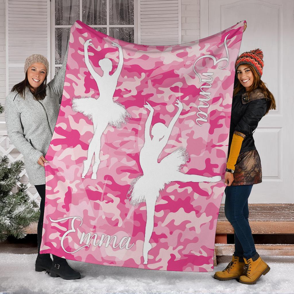 litzzy Personalized Ballet Fleece Blanket - Latg2311201 Quilt Blanket PINK 60 x 80 