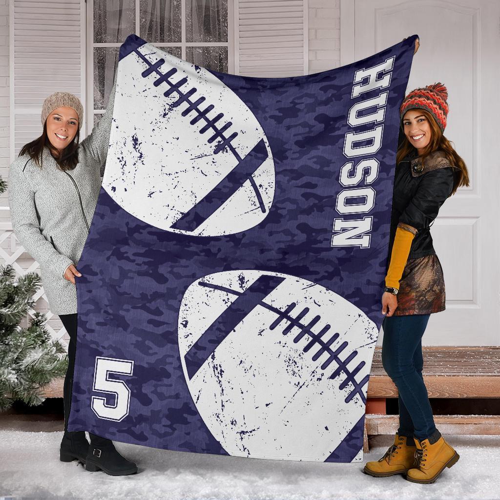litzzy Personalized Football 2 Balls Collection Fleece Blanket - Tlnh1011202 Quilt Blanket   