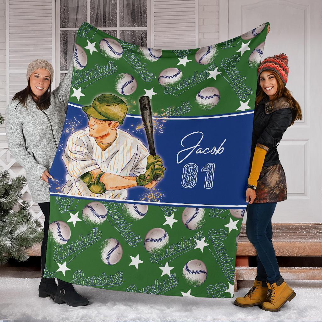 litzzy Personalized Baseball Balls Fleece Blanket - Lath2611202 Quilt Blanket   