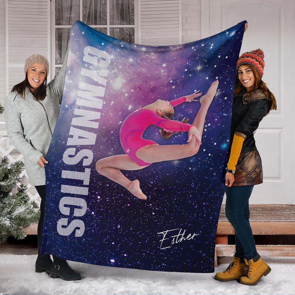 litzzy Personalized Sport Galaxy Fleece Blanket - Lath1011202 Quilt Blanket GYMNASTICS 60 x 80 