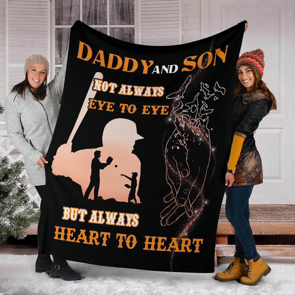 litzzy Baseball Daddy And Son Fleece Blanket - Laci071220 Quilt Blanket ORANGE 50 X 60 