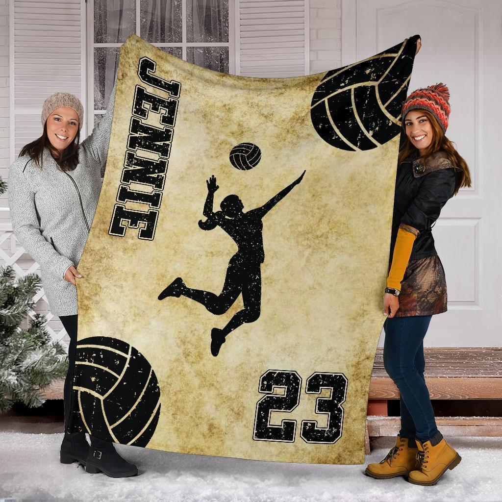 litzzy Personalized Volleyball Player Collection Fleece Blanket - Tlnb0911204Ki Quilt Blanket HITTER VINTAGE 50 X 60