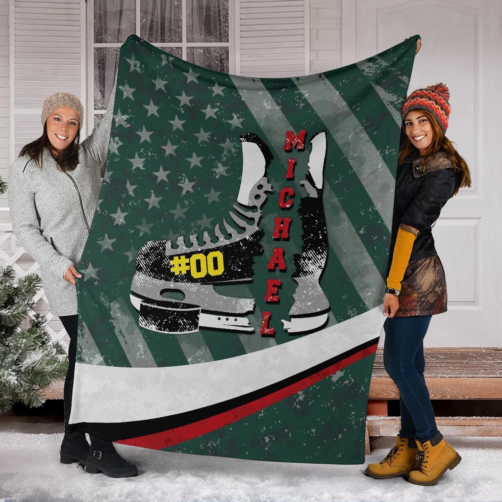 litzzy Personlazied Hockey Crack Fleece Blanket - Lath0911204 Quilt Blanket 4 50 X 60 