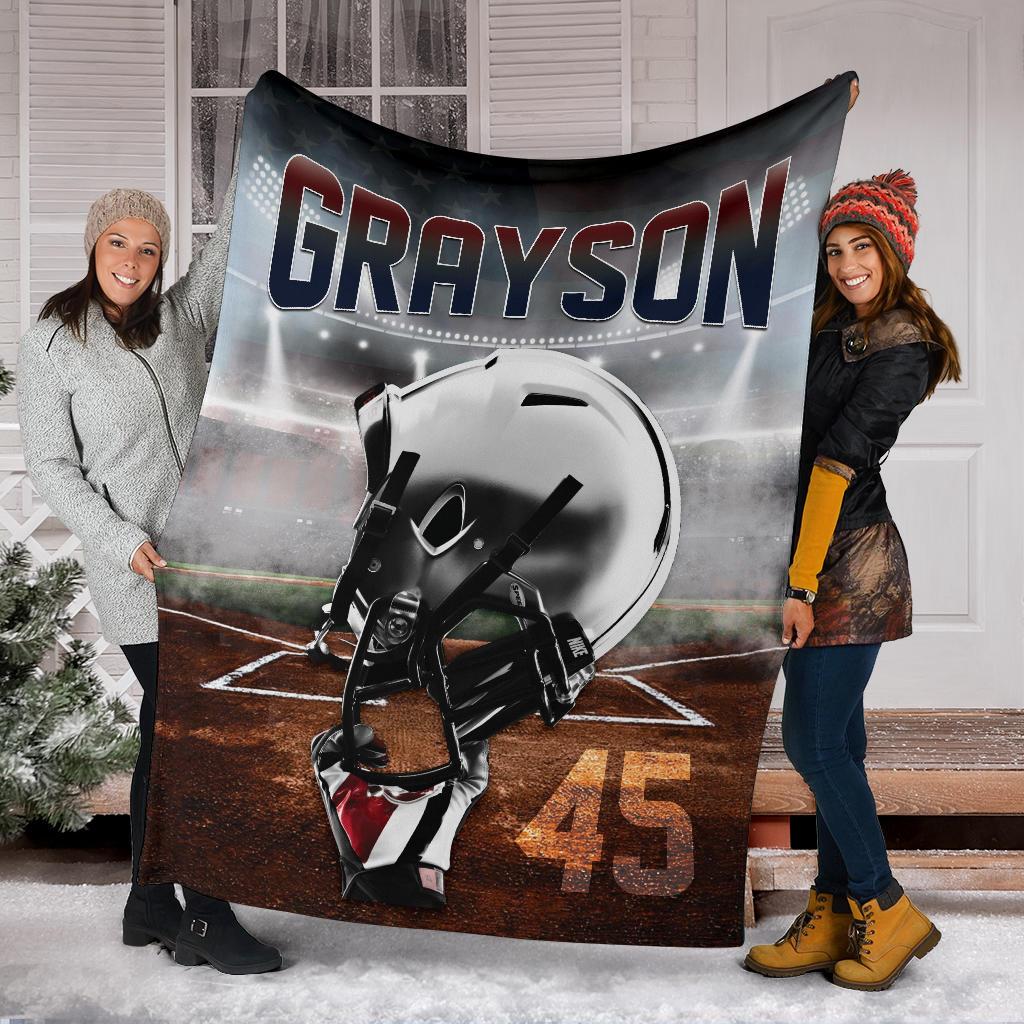 litzzy Personalized Football Fleece Blanket - Latg1611201 Quilt Blanket   
