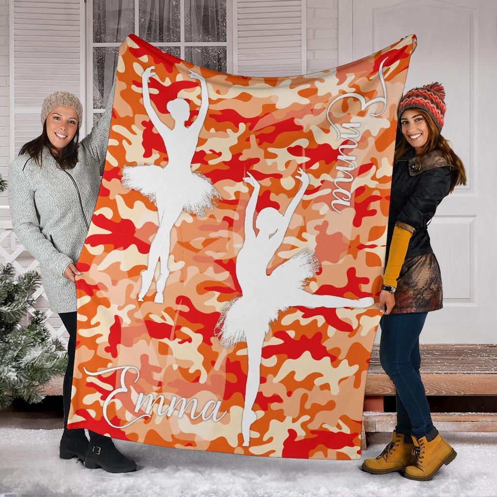 litzzy Personalized Ballet Fleece Blanket - Latg2311201 Quilt Blanket ORANGE 60 x 80 