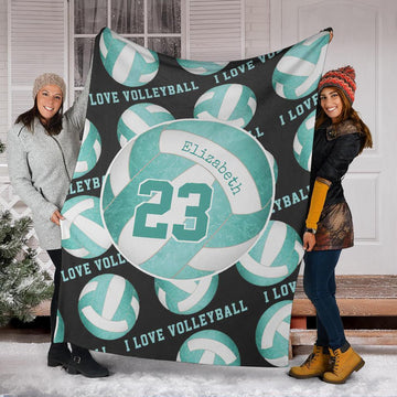 litzzy Teal Turquoise - I Love Vlb Collection Fleece Blanket - Ty0611202 Quilt Blanket   