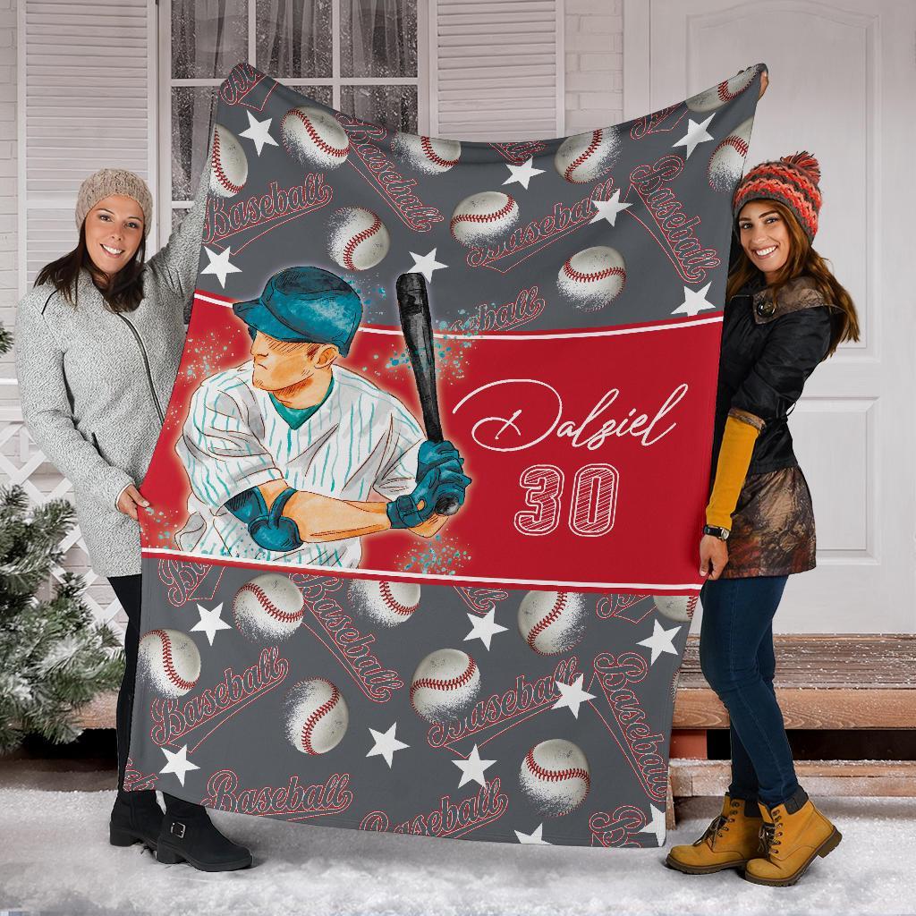 litzzy Personalized Baseball Balls Fleece Blanket - Lath2611202 Quilt Blanket   