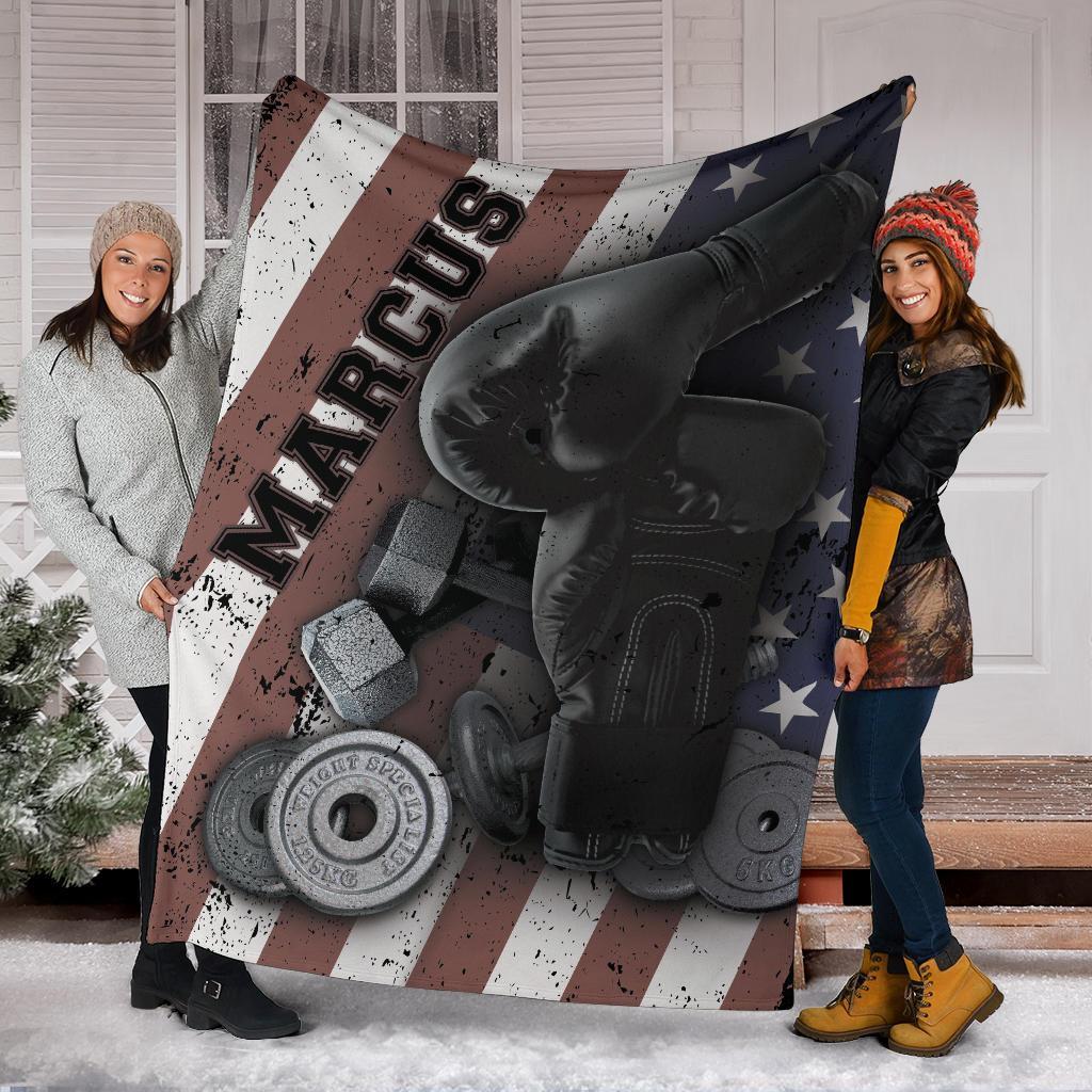 litzzy Personalized Boxing Fleece Blanket - Lath1711203 Quilt Blanket   