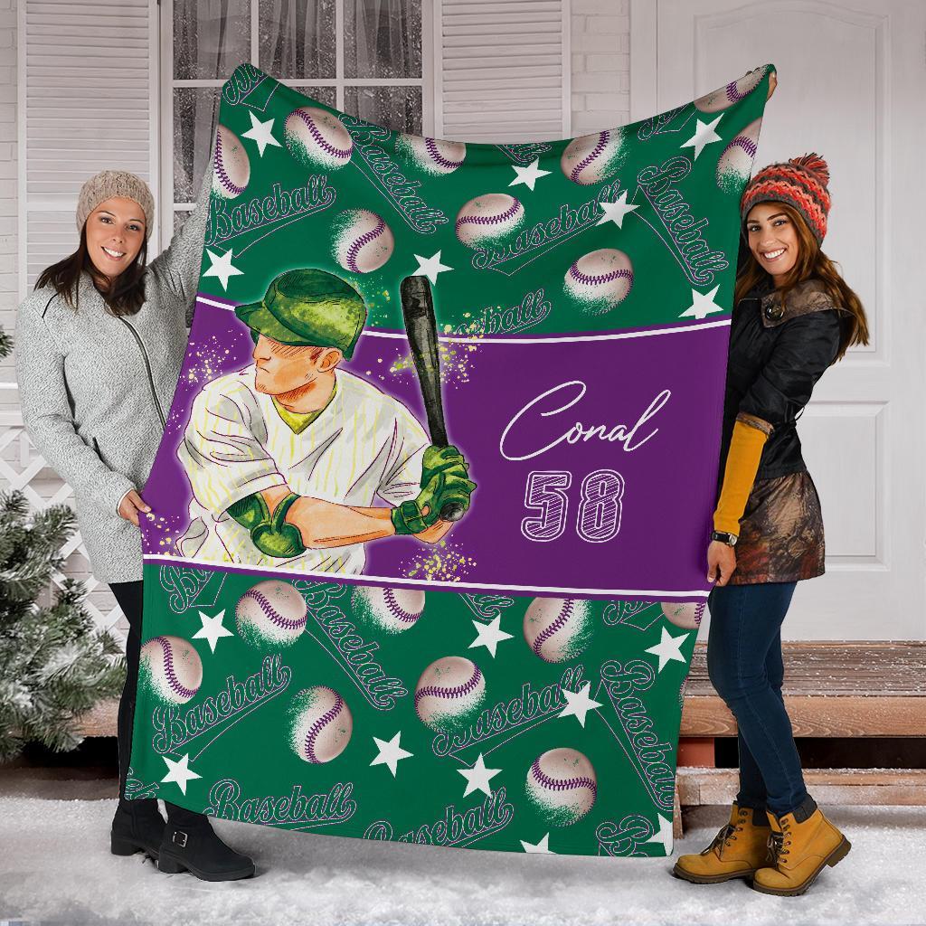 litzzy Personalized Baseball Balls Fleece Blanket - Lath2611202 Quilt Blanket   
