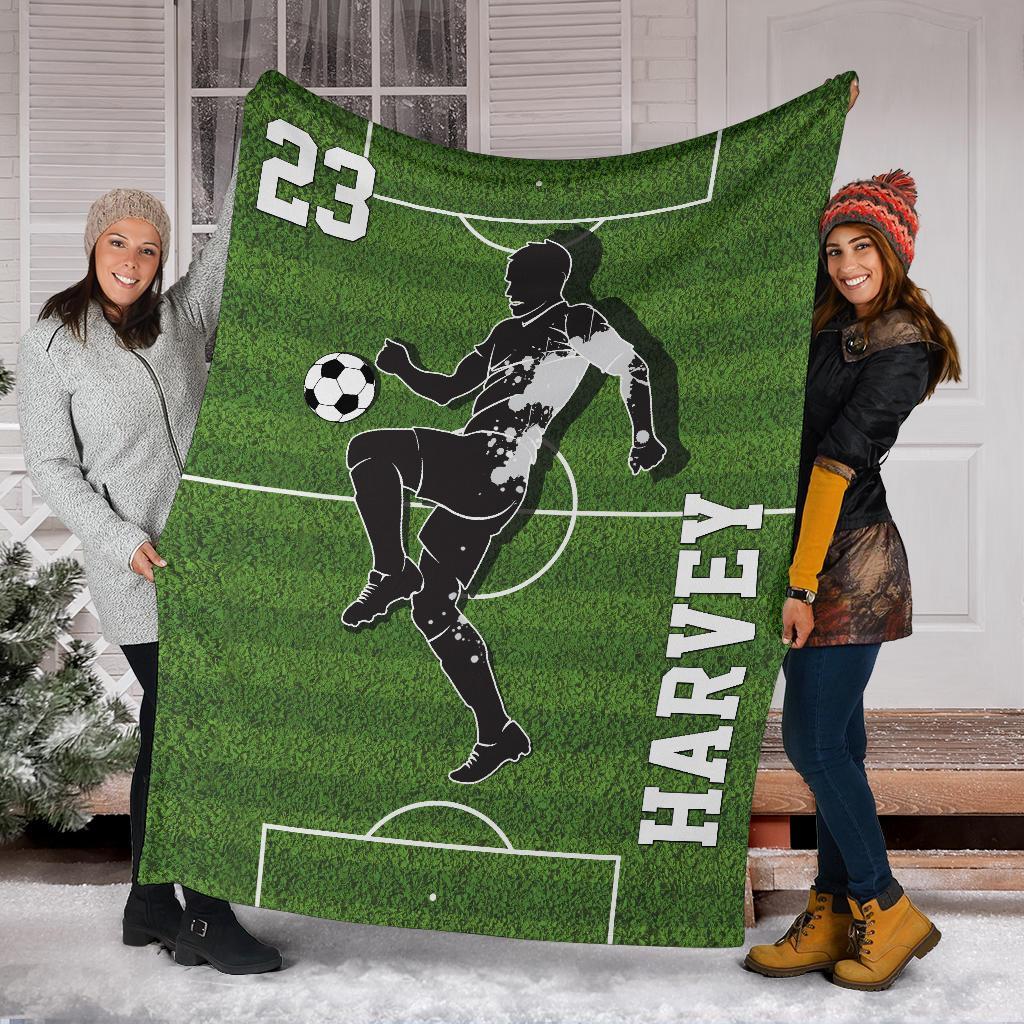 litzzy Personalized Soccer Fleece Blanket - Lath1311203Ki Quilt Blanket   
