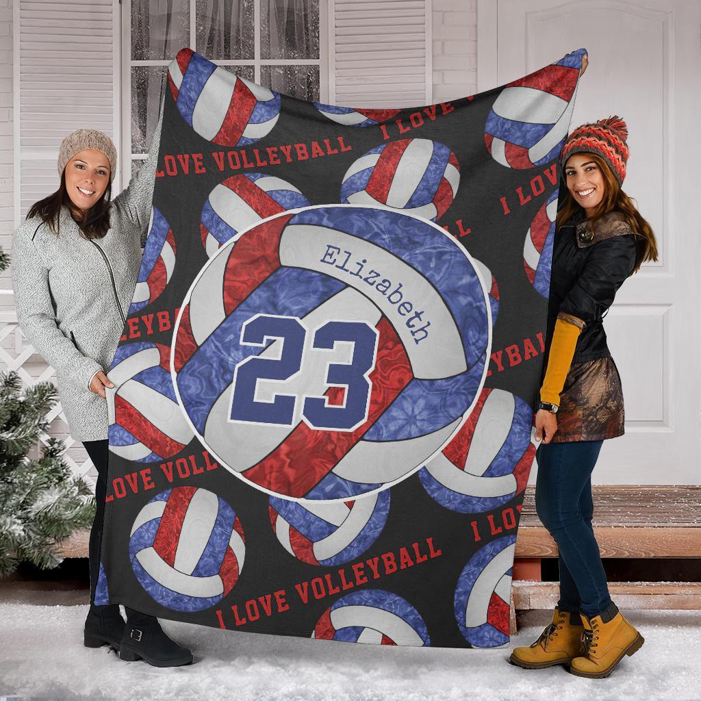 litzzy Blue Red White - I Love Vlb Collection Fleece Blanket - Ty0611202 Quilt Blanket 50x60  