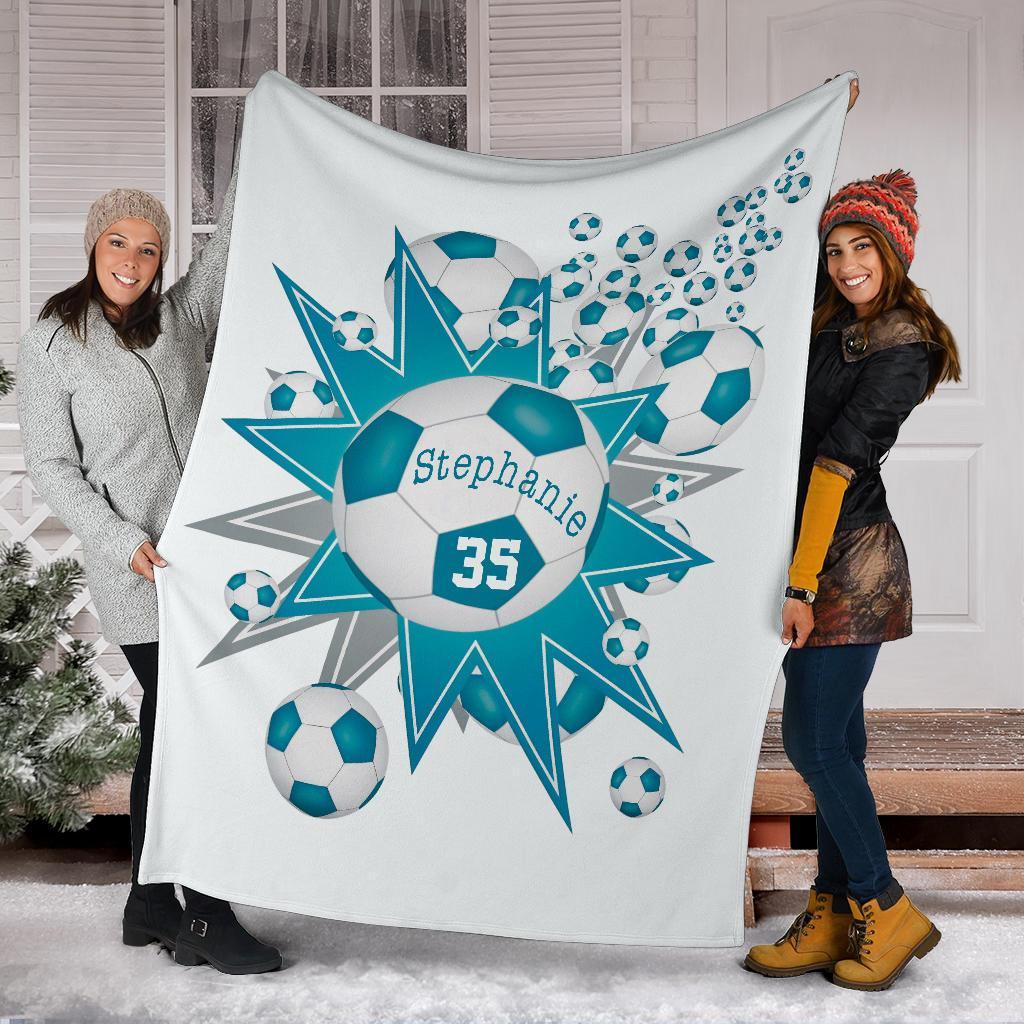 litzzy Personalized Soccer Blowout Fleece Blanket - Tltm2411202 Quilt Blanket   