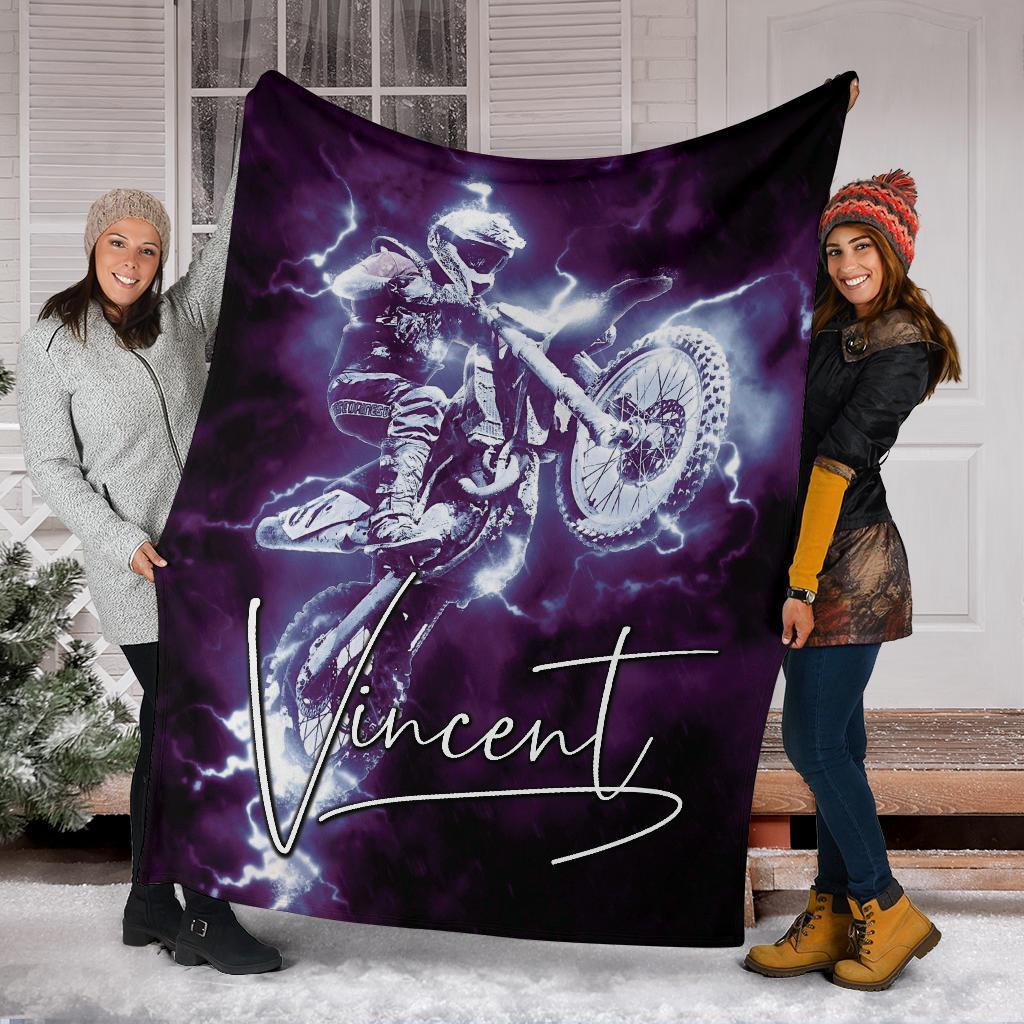 litzzy Personalized Motorcycle Fleece Blanket - Lath1311204 Quilt Blanket   