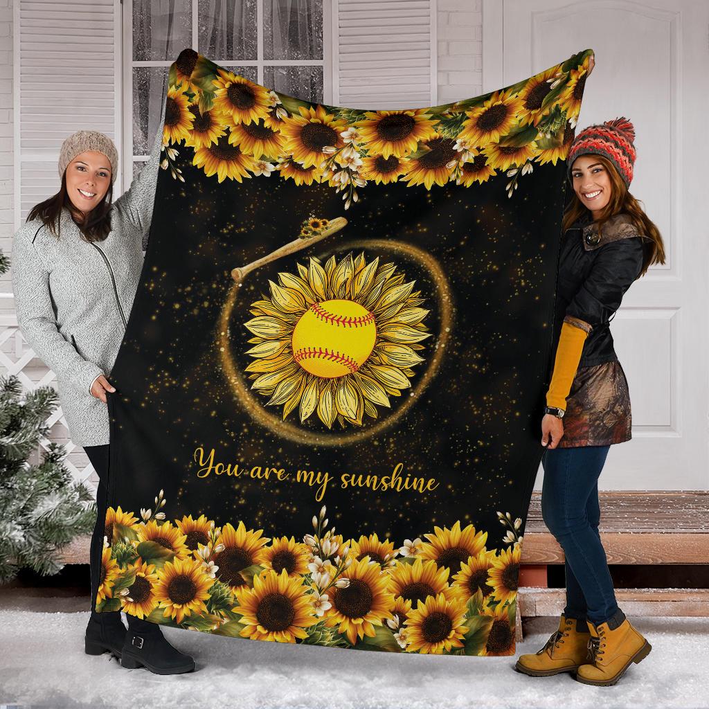litzzy Softball You Are My Sunshine Premium Fleece Blanket Nh170520Ki Quilt Blanket YOUTH (30 X 40 INCHES / 76 X 100 CM)  
