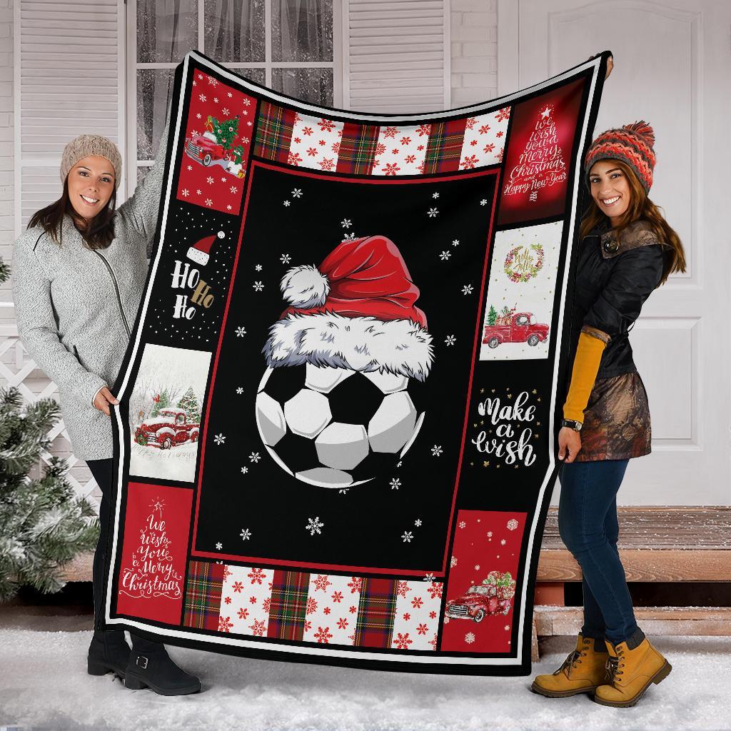 litzzy Sport Santa Xmas Fleece Blanket - Lath2011201 Quilt Blanket SOCCER 50 x 60 