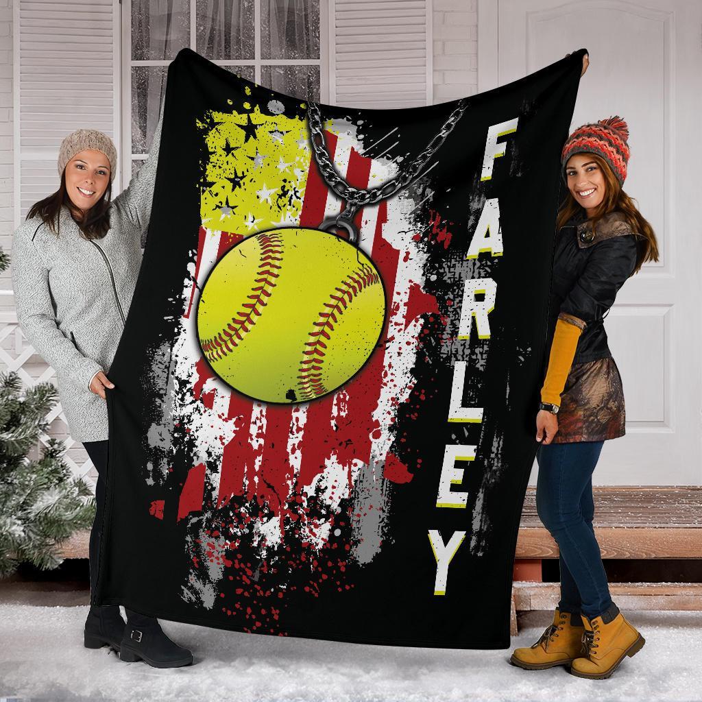 litzzy Personalized Sport Us Flag Fleece Blanket - Lath1011201 Quilt Blanket   
