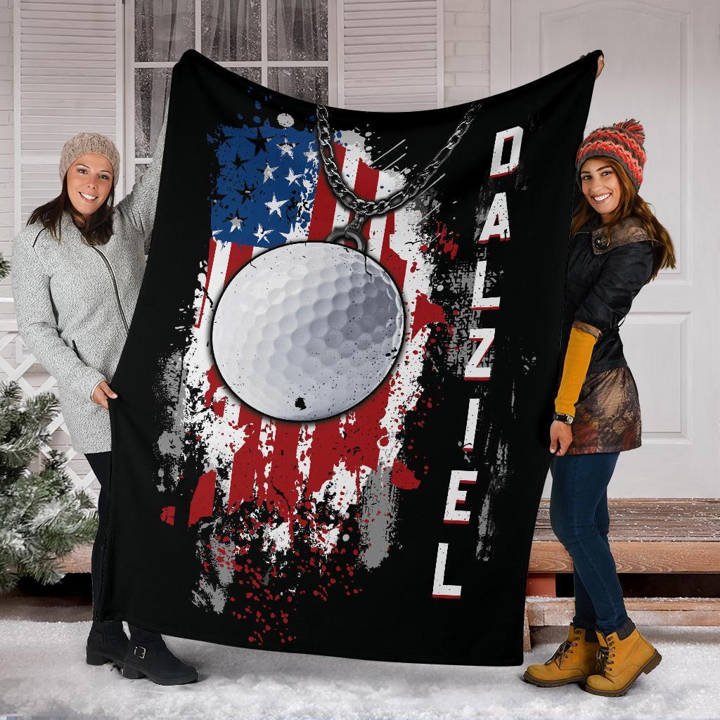 litzzy Personalized Sport Us Flag Fleece Blanket - Lath1011201 Quilt Blanket   