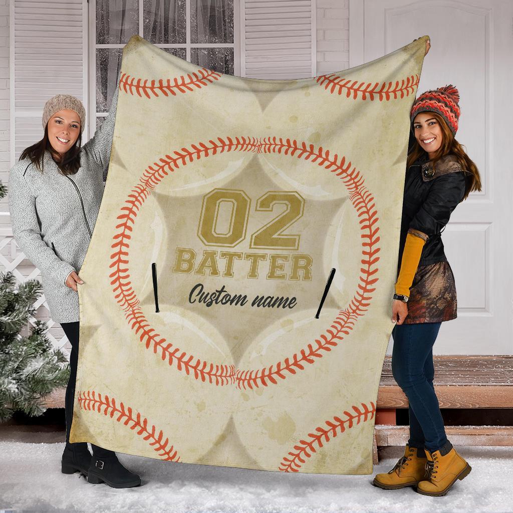 litzzy Personalized Position Baseball Fleece Blanket - Lath0712201 Quilt Blanket   