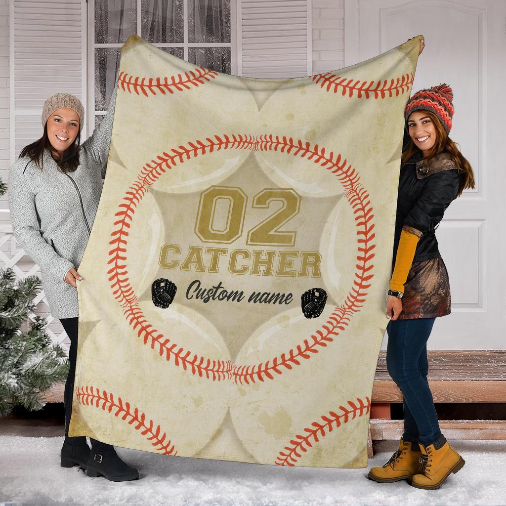 litzzy Personalized Position Baseball Fleece Blanket - Lath0712201 Quilt Blanket   