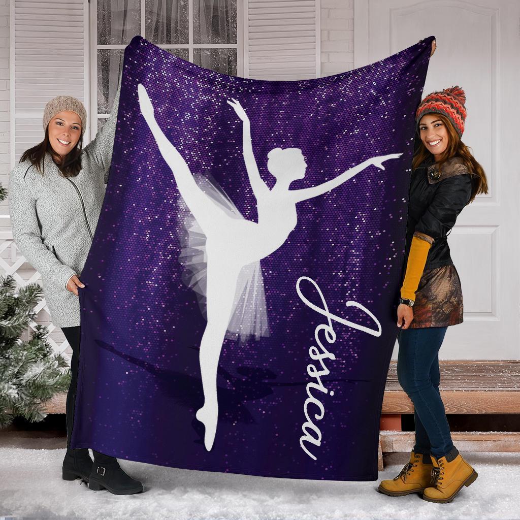 litzzy Personalized Ballet Fleece Blanket Collection - Tlno0711202 Quilt Blanket SPARKLE 50 x 60 