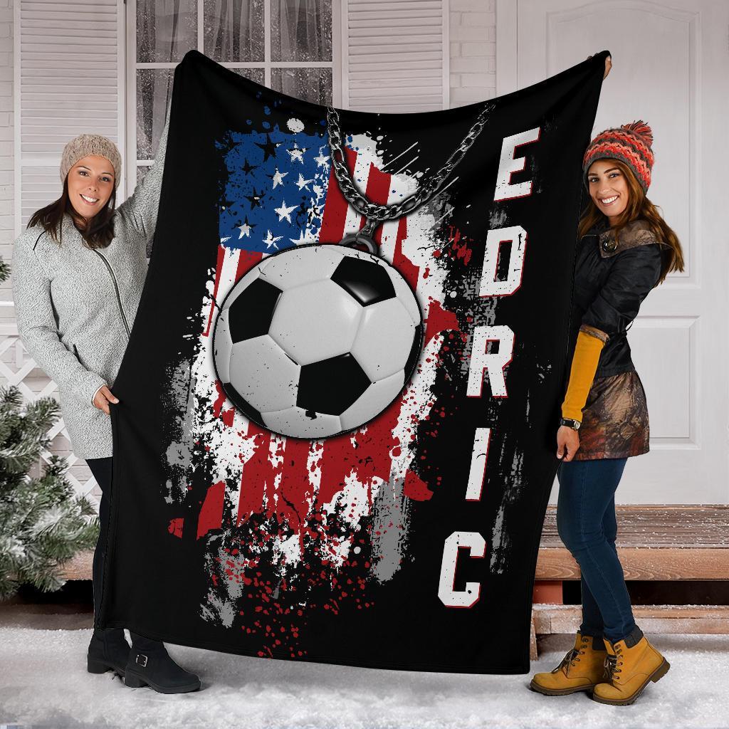 litzzy Personalized Sport Us Flag Fleece Blanket - Lath1011201 Quilt Blanket   