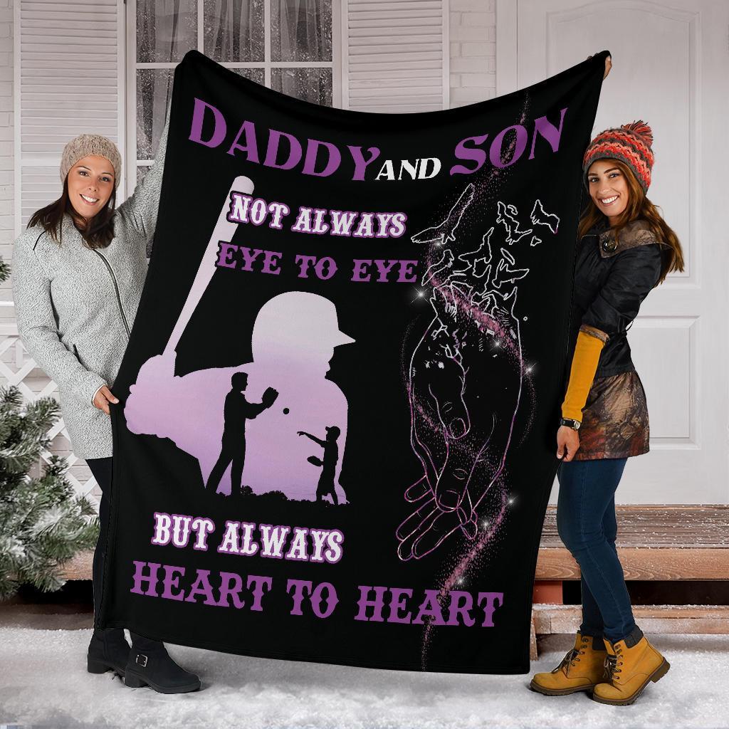 litzzy Baseball Daddy And Son Fleece Blanket - Laci071220 Quilt Blanket   