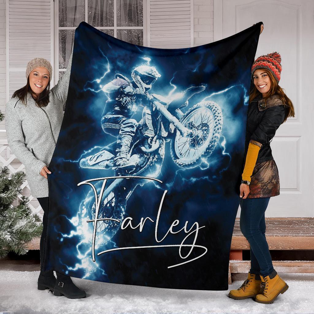 litzzy Personalized Motorcycle Fleece Blanket - Lath1311204 Quilt Blanket   