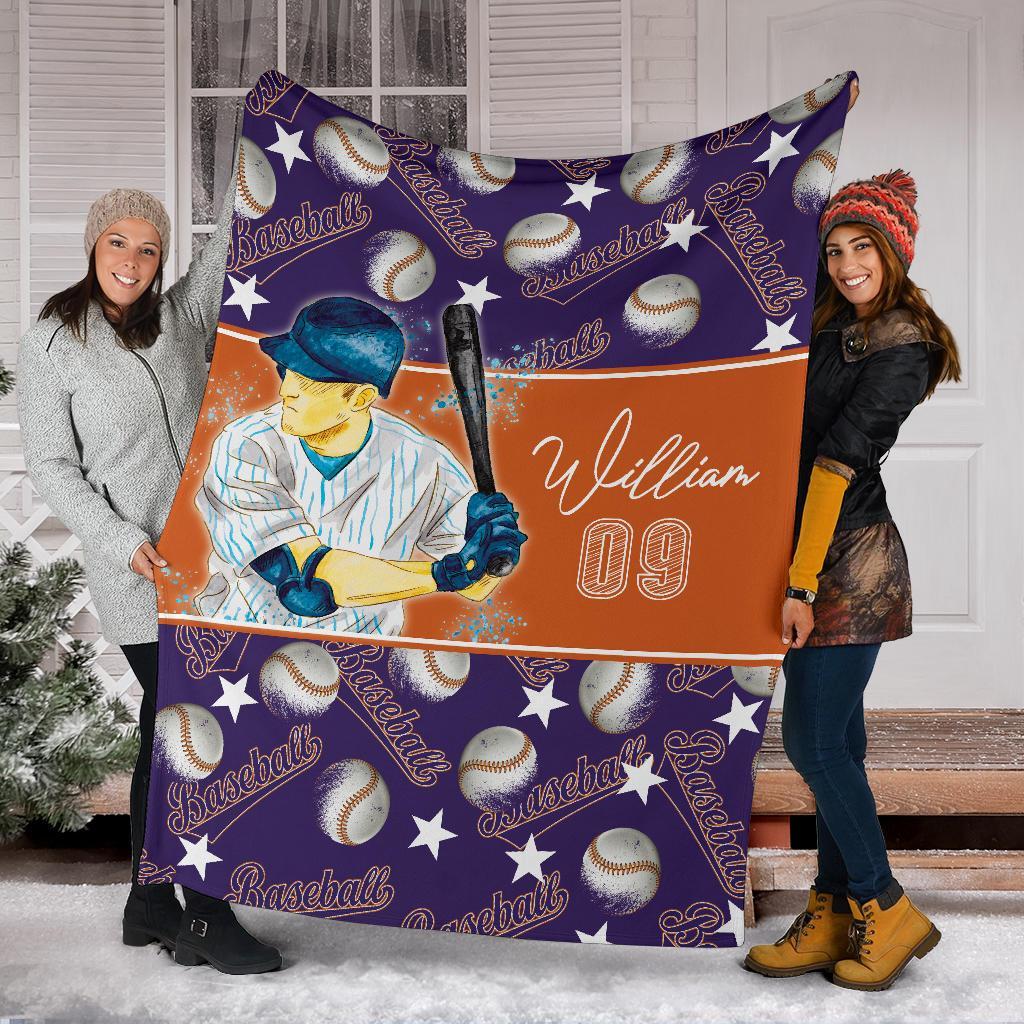 litzzy Personalized Baseball Balls Fleece Blanket - Lath2611202 Quilt Blanket   